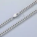 Collier chaîne maille gourmette en acier inoxydable argenté - Boucle Rectangulaire(5mm)