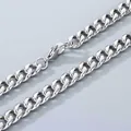 Collier chaîne gourmette en acier inoxydable argenté poli avec fermoir mousqueton - Fermoir Mousqueton(8mm)