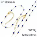 Minimalistische roestvrijstalen sieradenset met blauwe kralen dames ketting en armband - Armband / Blauw (Stijl 2)