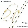 Minimalistische roestvrijstalen ketting- en armbandset met zwarte kralen - Armband / Zwart (Stijl 3)