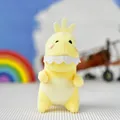 Cute yellow dinosaur plush toy keychain for bags or gifts with high-quality soft texture - Yellow (Regular Buckle) / Height 12cm
