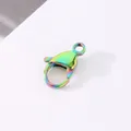 Premium iridescent rainbow 304 stainless steel lobster clasp for DIY jewelry necklace making - Colorful