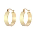 Boucles d'oreilles créoles larges et minimalistes en acier inoxydable doré pour femme - 21*6mm (KE91185-LO) / Or