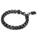 Punk-Edelstahlarmband für Herren mit quadratischen Gliedern in Vintage-Gunmetal-Optik - Stil C Texturierte Spiralkette (KB138829-KFC)