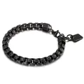 Schwarzes Edelstahl-Boxkettenarmband für Herren in einem coolen Vintage-Punk-Stil - Stil D Boxkette mit Spulendetails (KB138836-KFC)