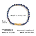 Vista detallada de pulsera de tenis azul oscuro con medidas de 17,5 cm de largo y 0,4 cm - Azul Oscuro (YYB023026-B)