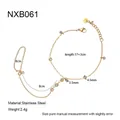 Détails du bracelet-bague en acier inoxydable plaqué or 18 carats avec mesures zircon - Nxb061