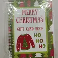 Spiral Christmas gift card book with red ugly sweater design in protective packaging - Happy Book