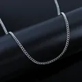 Minimalist silver stainless steel curb chain necklace for men with polished finish - 08 Curb Chain Width 3mm / Length 55cm