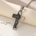 Pendaglio croce Gesù in argento vintage in acciaio inossidabile da 48x31mm - Ciondolo Color Vintage (1 Modello) / Acciaio Inossidabile