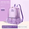 Lila Mädchen Schulrucksack im Prinzessinnen-Stil mit Spitzen-Tutu und Schleife - Modell 2504 / Lila