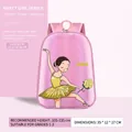 Rosa Ballerina Schulrucksack für Mädchen 3-6 Jahre mit Tanz-Print, Größe 35x12x27cm - Modell 2906 / Mädchen im gelben Kleid