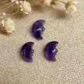 Colgantes de luna de amatista púrpura natural para la creación de joyas DIY - Amatista