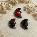 Handcarved 20x30mm natural bloodstone pendant featuring a moon face profile design - African Blood Stone
