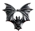 Vintage Edelstahl Fledermaus Anhänger mit Retro Finish für dunkle Gothic Halsketten - Fledermausflügel-Anhänger - Ohne Kette (E0204)