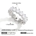 Waterproof silver eternity ring with colorful cubic zirconia in stainless steel - Silver White Zirconia Style (JDR0309002-S-WT-7) / US 7