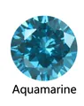 Minimalist light luxury silver ring featuring a round brilliant cut aquamarine stone - US 7 / Rose Gold December Aquamarine