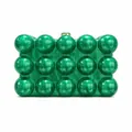Emerald green acrylic wave evening clutch bag with marble texture and gold clasp - Marble / Green