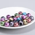Assorted colorful metallic large hole beads for hair braids and DIY jewelry crafts - Metallic Mixed Colors