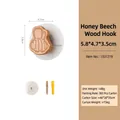 Cute bee shaped solid beech wood wall hook with mounting accessories for home storage - Beech Wood Bee Hook