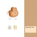 Cute bunny shaped beech wood wall hook with natural grain finish for home decor - Chubby Rabbit Head Wooden Hook (Beveled)