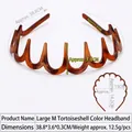 Large M-shaped wavy headband in classic tortoiseshell pattern resin for women - 451# AL066 Large M Tortoiseshell