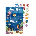 Détail du livre d'autocollants cartoon vie marine avec baleines et méduses pour enfants - Animaux de l'océan