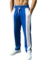 Pantaloni da jogging da uomo con patchwork blu e bianco ed elastico in vita - S / Blu