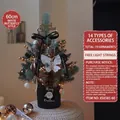 60cm DIY tabletop Christmas tree with white butterfly, pine cones and warm LED lights - White Butterfly Style-60cm