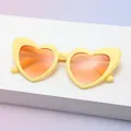 Chic heart-shaped sunglasses with bright yellow frames and orange gradient lenses - Yellow Frame Gradient Orange Lens (C1)