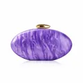 Elegante borsa da sera in acrilico marmo viola con chiusura di lusso in metallo oro - Viola