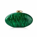 Elegante borsa a mano in acrilico marmo verde con chiusura in metallo dorato da sposa - Verde