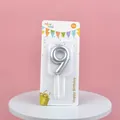 Silver balloon-style number 9 birthday candle in retail packaging - Silver Number 9 Candle