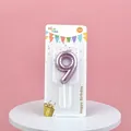 Metallic purple number 9 birthday candle with balloon texture in retail packaging - Rose Gold Number 9 Candle