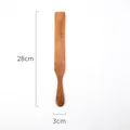 Long-handle teak wood scraper for cooking and mixing, length 28cm with natural grain - Medium Long Spatula
