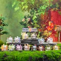 Collection of 14 Nine-Tailed Fox blind box figurines in a dreamy forest setting - A150 Ten Miles Of Peach Blossoms Nine-tailed Fox Small Set 12 / Random One