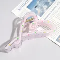 Rosafarbene Herz-Haarklammer aus Acryl mit bunten Punkten und transparentem Finish - Rosa