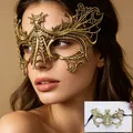 Golden lace bat mask for Halloween parties featuring intricate spider web embroidery patterns - 036 Gold / One Size