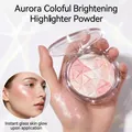 Multicolor prismatic highlighter palette with shimmering pink and champagne tones for a glowy look - 2# Golden Apricot