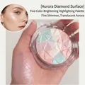 Aurora Diamond 5-Color Highlighter Palette with multi-shade shimmer for face brightening - 3# Delicate Pink