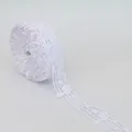 White music note lace ribbon featuring musical score patterns for elegant gift wrapping - Bagged Without Core / Size 10 / White