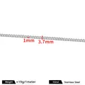 Silver 3.7mm stainless steel curb chain for DIY jewelry making and necklace crafts - Steel Color 1x3.7mm