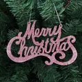 Decorazione natalizia Merry Christmas in glitter rosa per l'albero di Natale - 15CM / Rosa