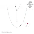 Detalle del collar de plata 925 con cuentas de circón 5A de colores y cierre langosta - Plata 925 chapada en oro blanco
