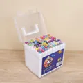 Set of 80 professional dual-tip alcohol markers in a clear portable storage case - 120 Colors (White Barrel/Bucket)