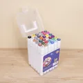 36-color dual-tip marker pen set in a transparent carrying case with astronaut label - 36 Colors (White Barrel/Bucket)
