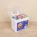 Set of 60 colors dual-tip alcohol markers in a clear portable storage case with handle - 60 Colors (White Barrel/Bucket)
