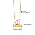 Detailed size diagram for the gold crab pendant necklace with 25mm width dimensions - Gold Crab (N07277)