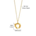 Detailed dimension view of gold fish pendant necklace with chain measurements - Gold Double Fish Ring (N07635)