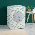 Waterproof PEVA washing machine cover with elegant feather pattern and zipper - Drum Washing Machine-Feather